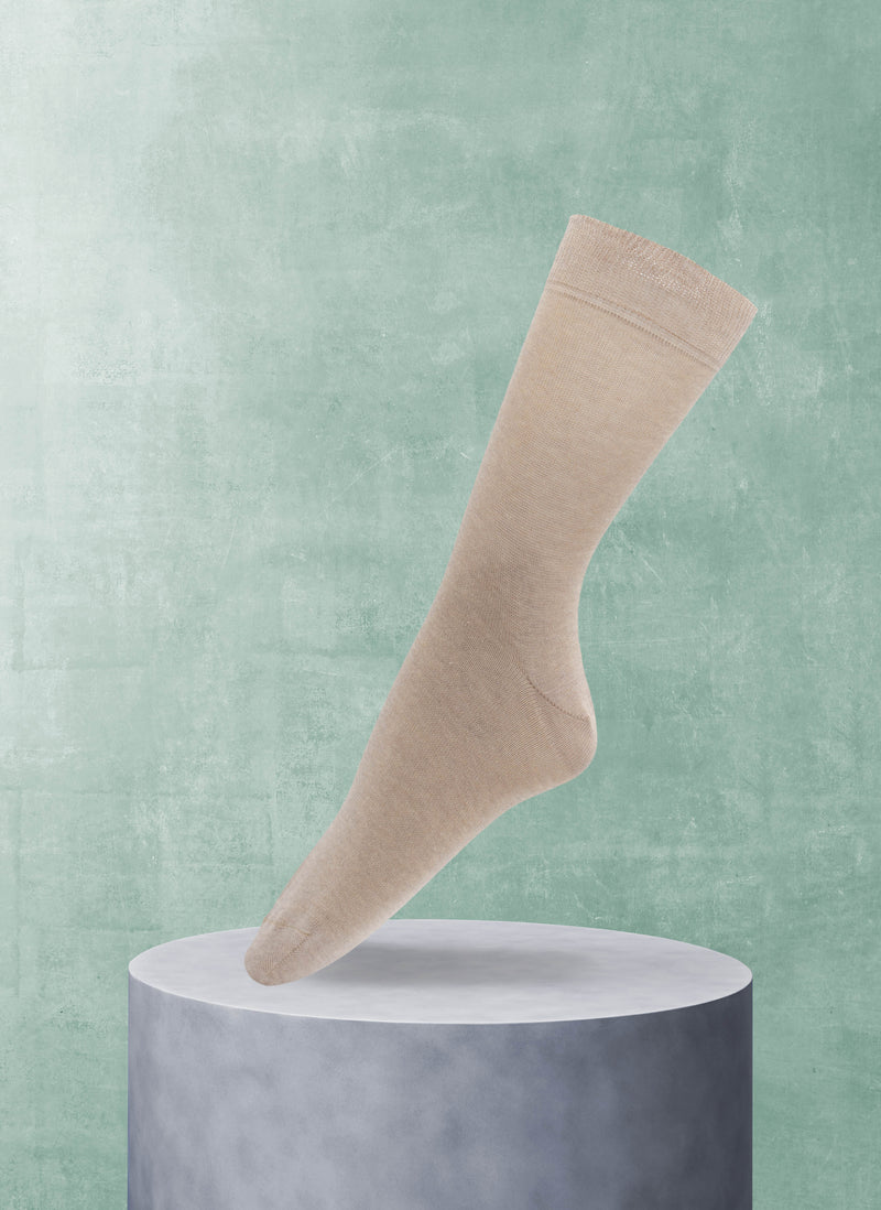 Women's Egyptian Cotton Sock in Taupe Mélange