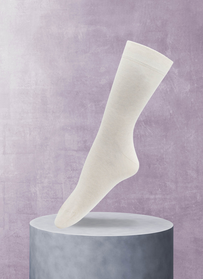 Women's Egyptian Cotton Sock in Ivory Mélange