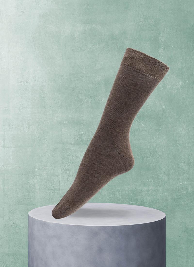 Women's Egyptian Cotton Sock in Brown Mélange