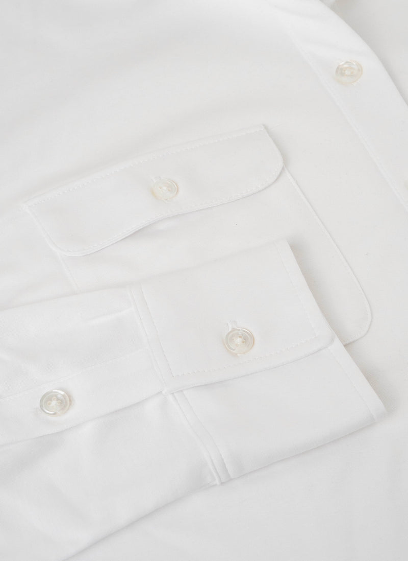 Women's Slim Fit Supima® Cotton Knit Shirt with Pockets in White