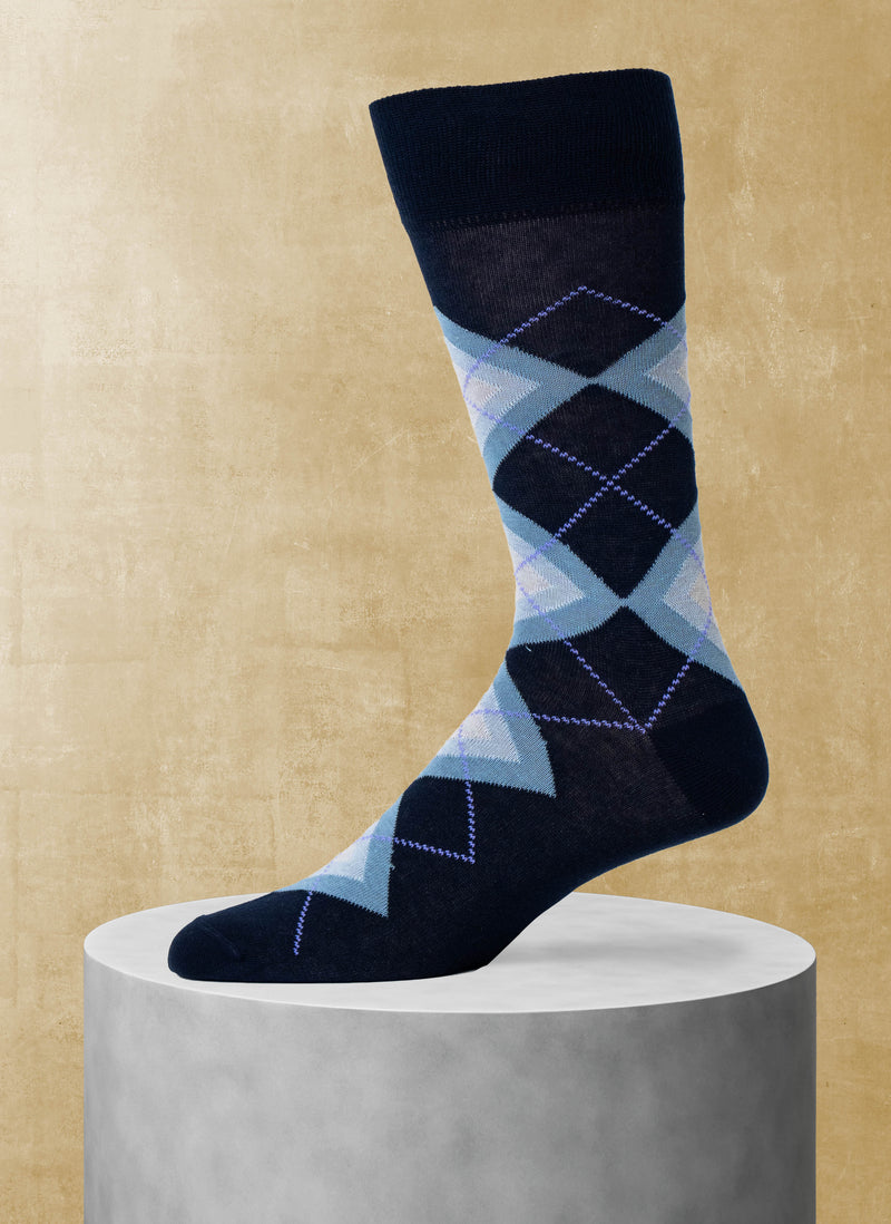 Argyle Sock in Blue Tones