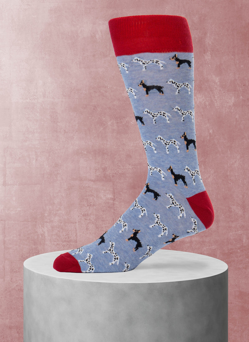 Dalmatians and Dobermans Sock in Denim