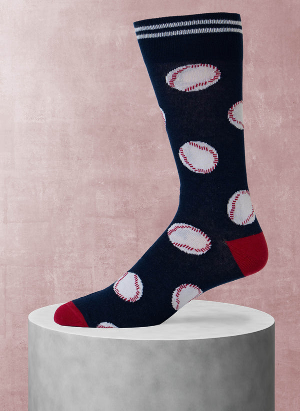 Large Baseball Sock in Navy