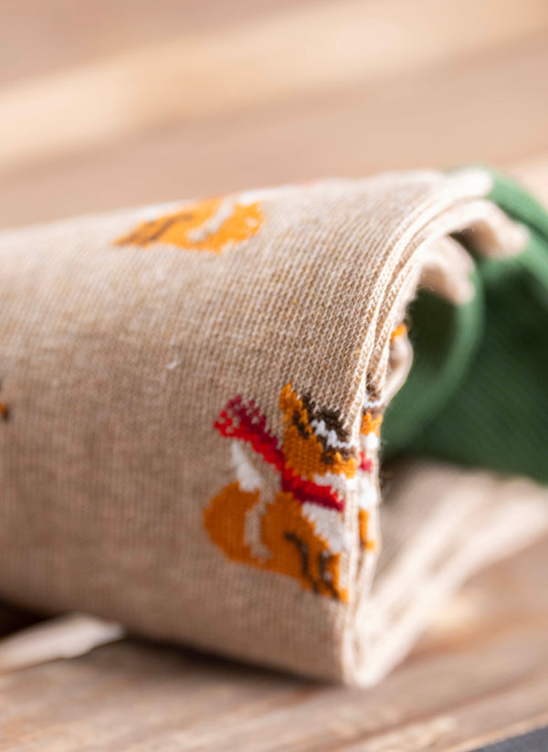 Classy Fox Sock in Taupe