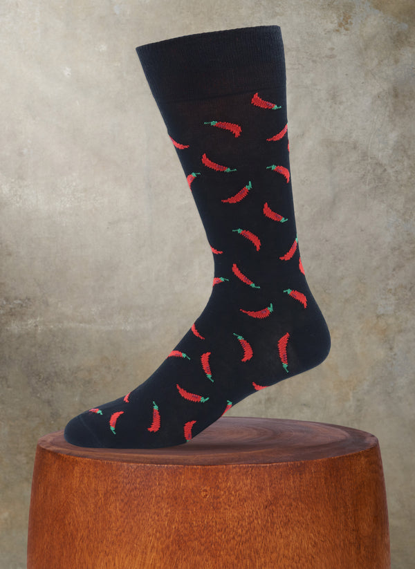 Chili Peppers Sock in Black