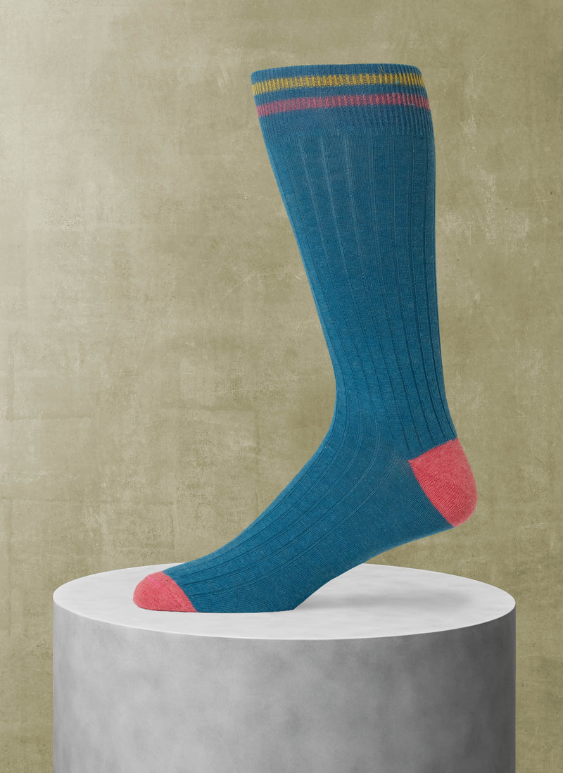 Solid Rib Sock in Teal