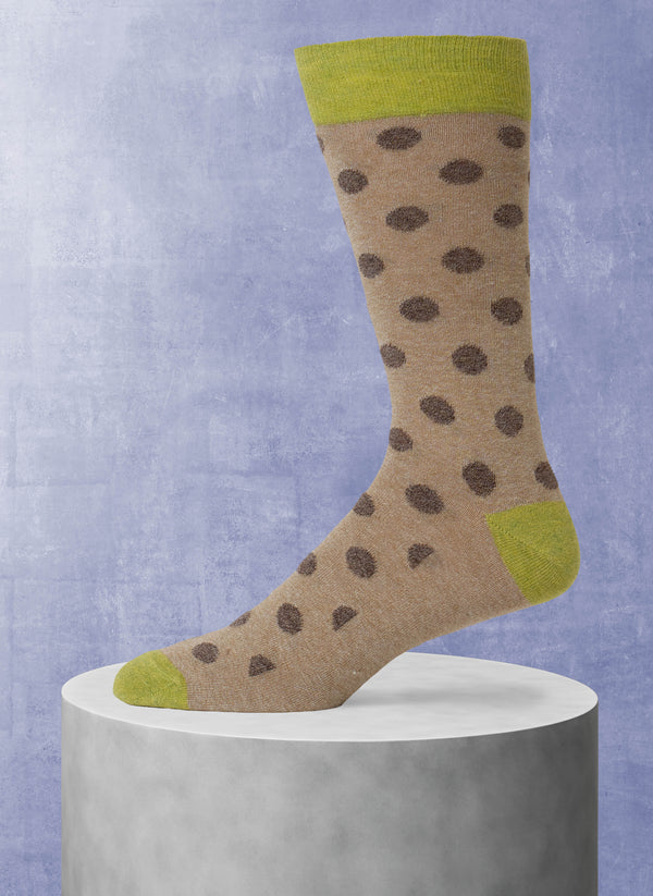 Genova Small Dots Sock in Taupe
