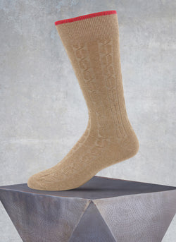 Solid Cable Sock in Taupe