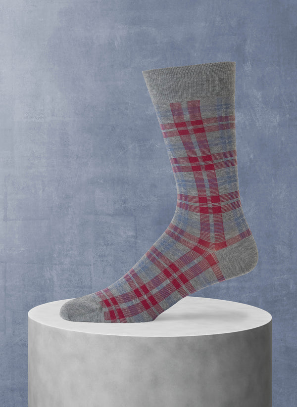 Plaid Sock in Charcoal