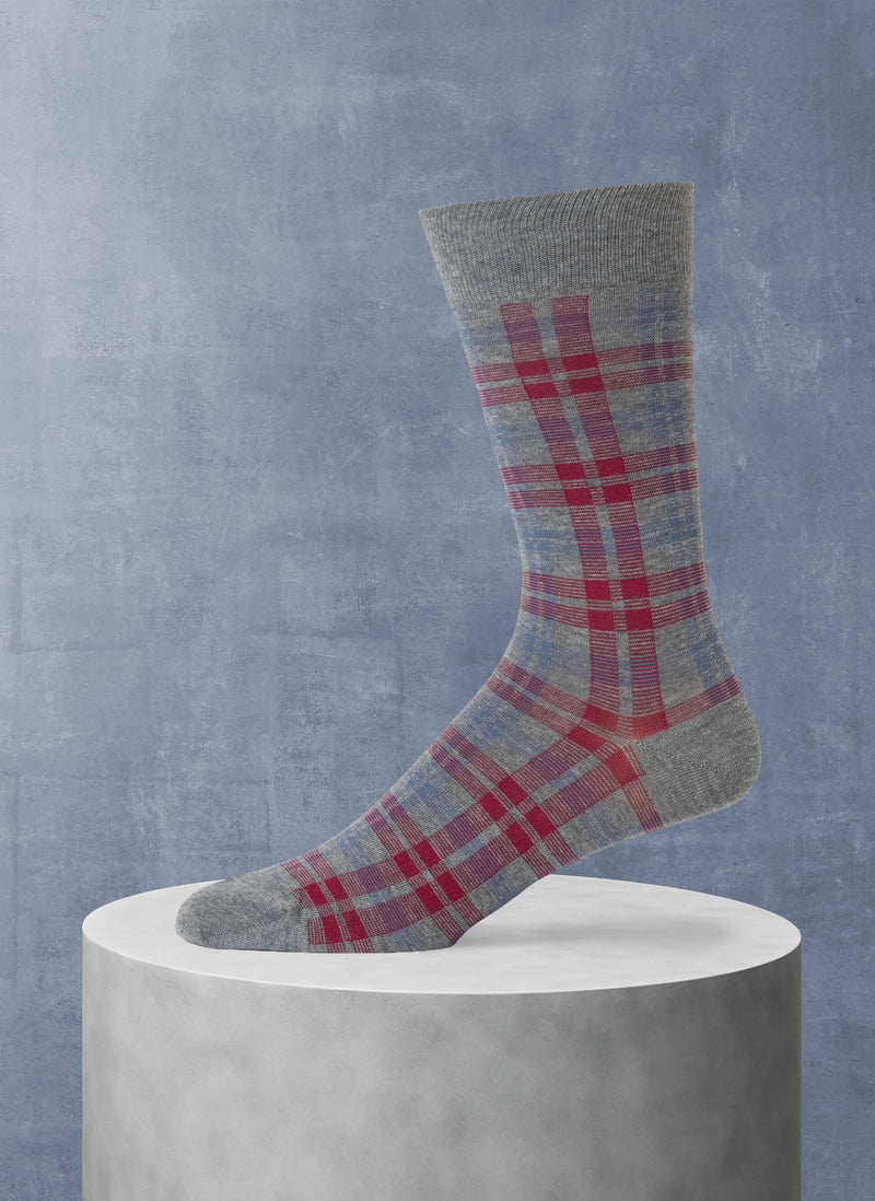 Plaid Sock in Charcoal