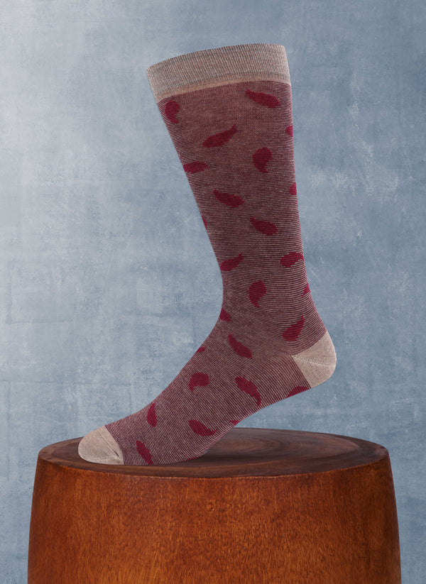 Mille Righe Paisley Sock in Taupe