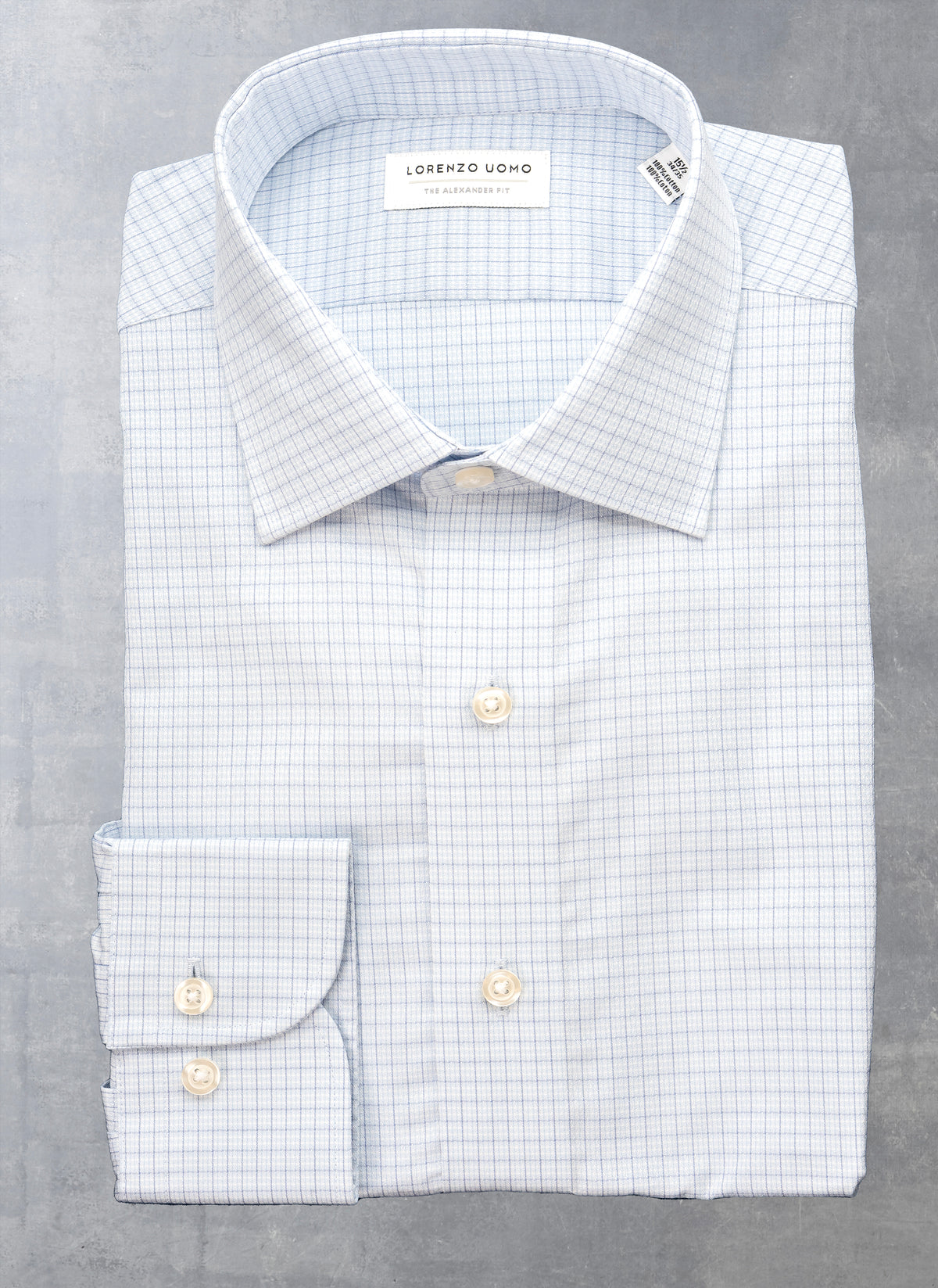 Alexander in Light Blue Check Shirt 16.5 32/33