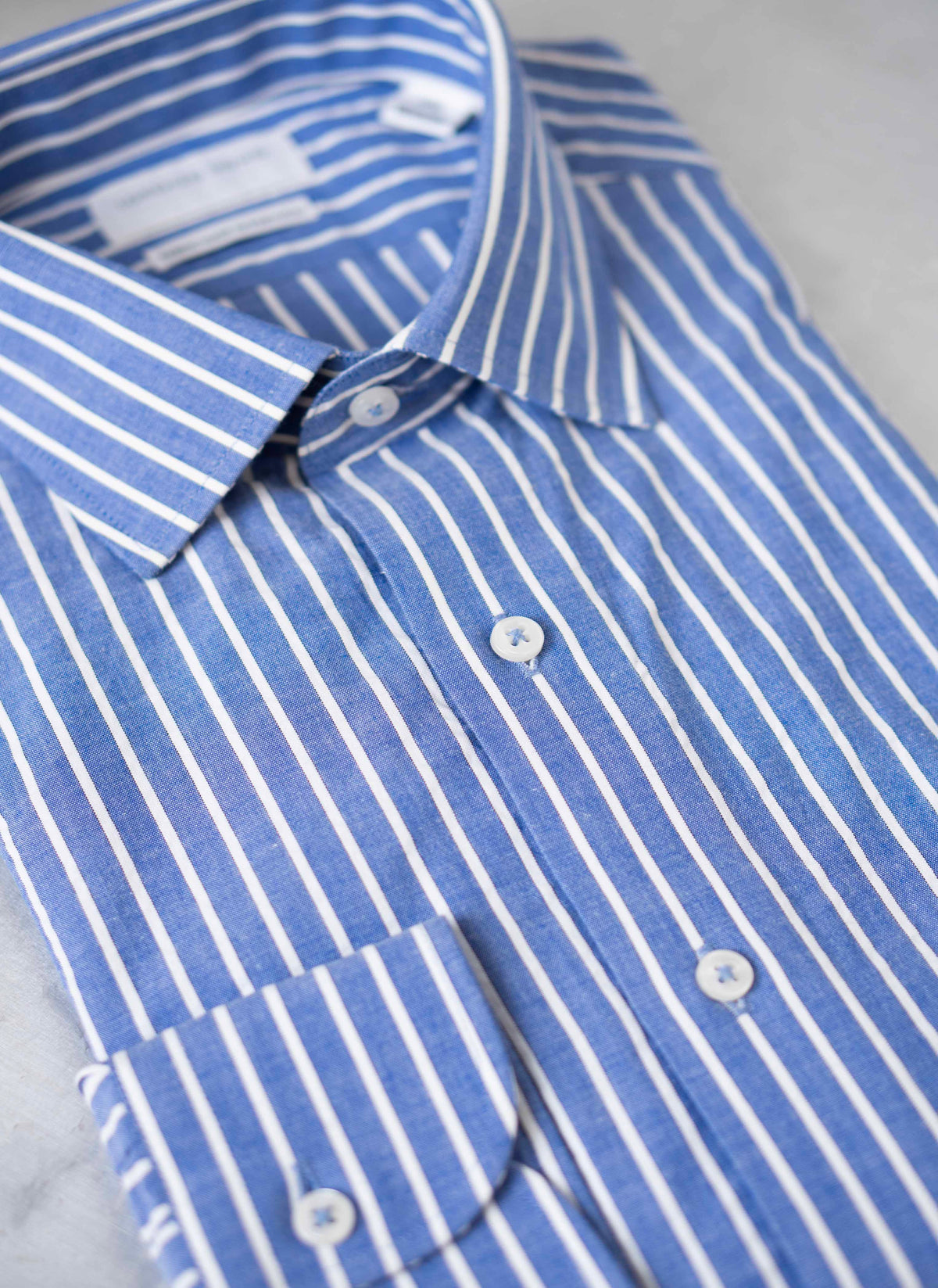 Alexander in French Blue and White Stripe Shirt 15.5 34/35