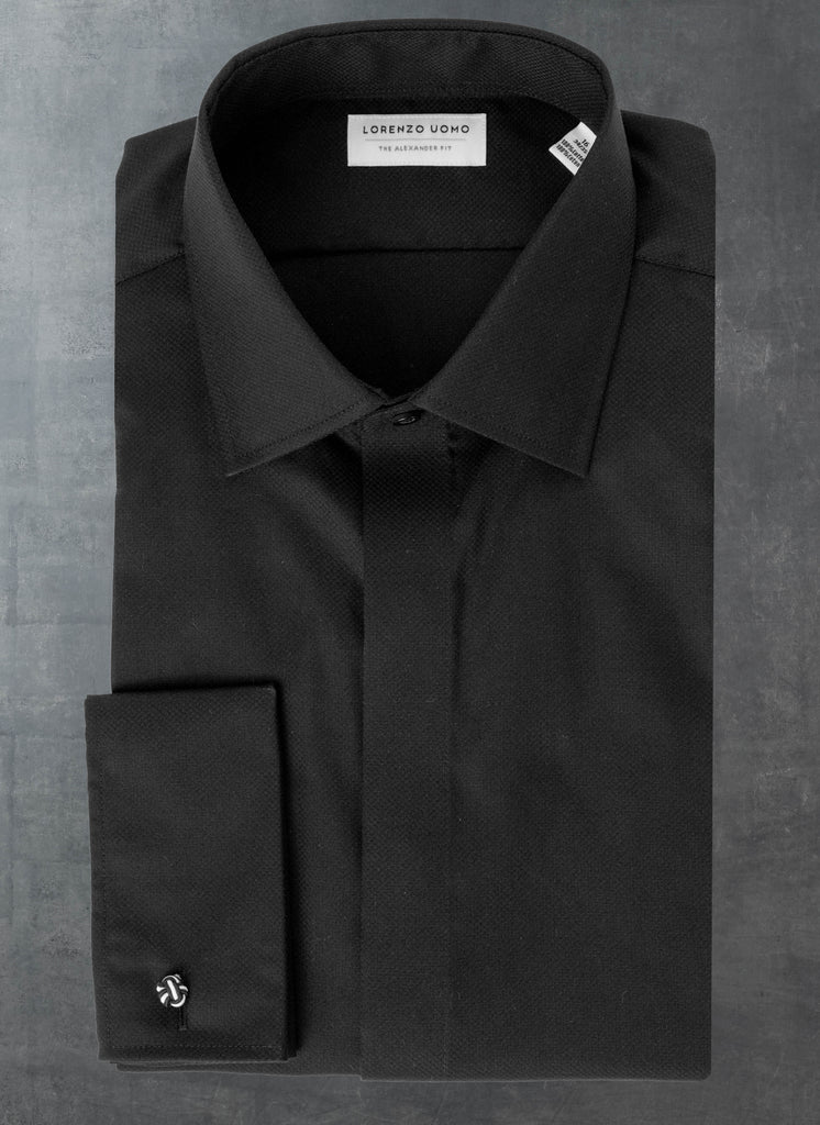 what is a french cuff dress shirt Alexander Solid Textured in Black, 15.5 34/35 Elegant Black Sexy Mesh updated for today Occasion:Birthday Dinner Color:Dusty Teal Geo Floral
