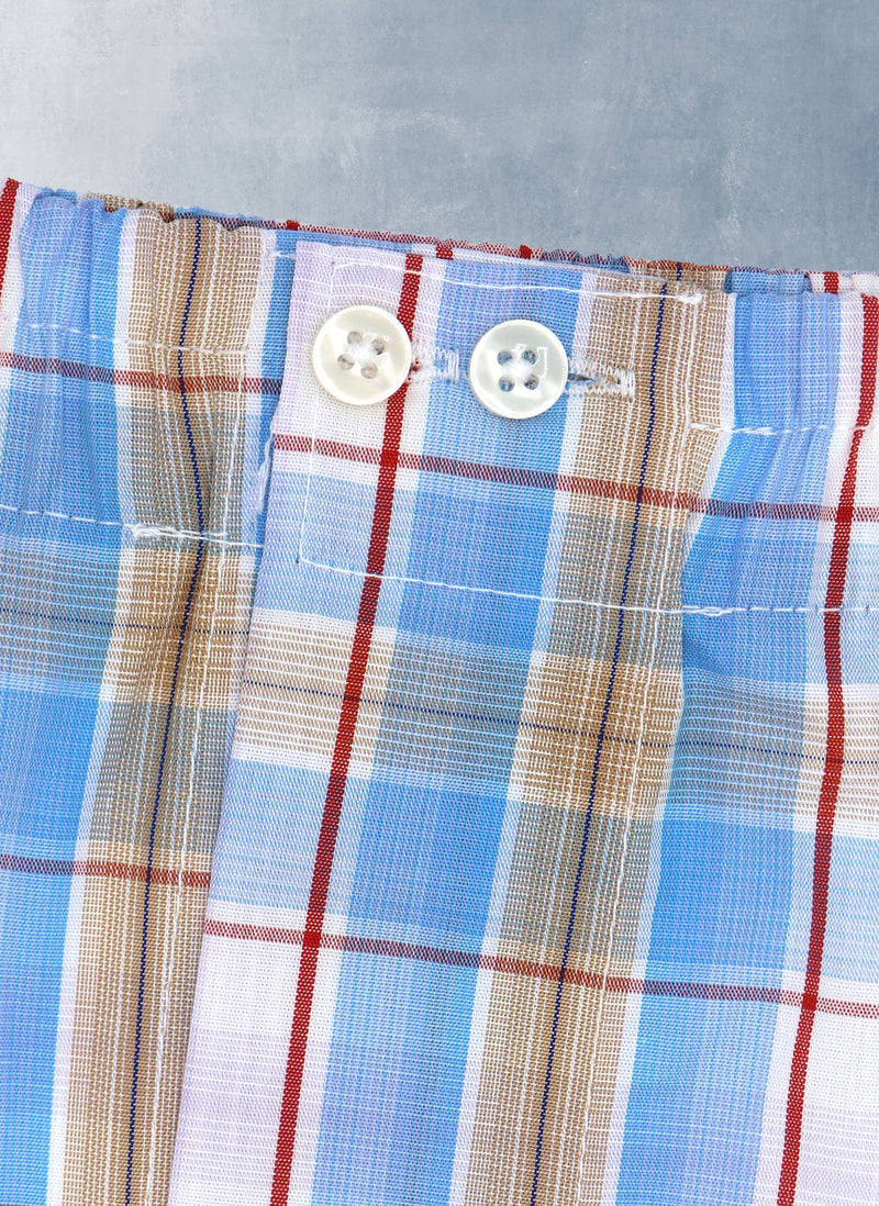 The Perfect Boxer Short in Multi Blue Plaid
