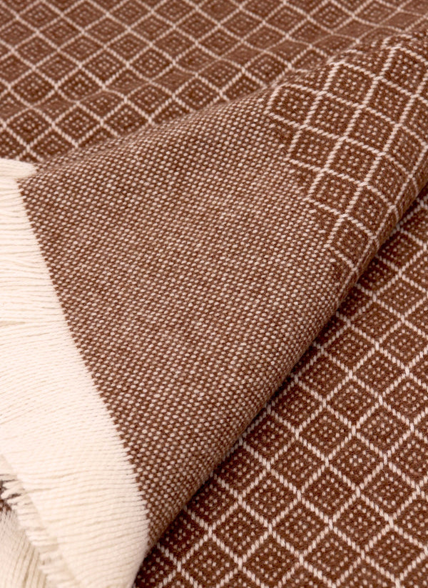 100% Cashmere Prato Throw with Fringe in Mocha