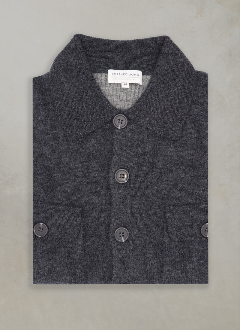 Men's Brescia Barn Coat Sweater in Charcoal