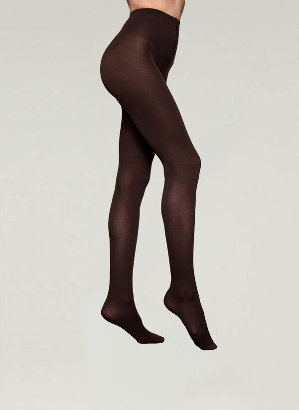 Egyptian Cotton Tights in Brown - Made in Italy