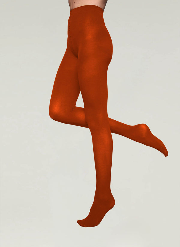 Egyptian Cotton Tights in Orange - Made in Italy
