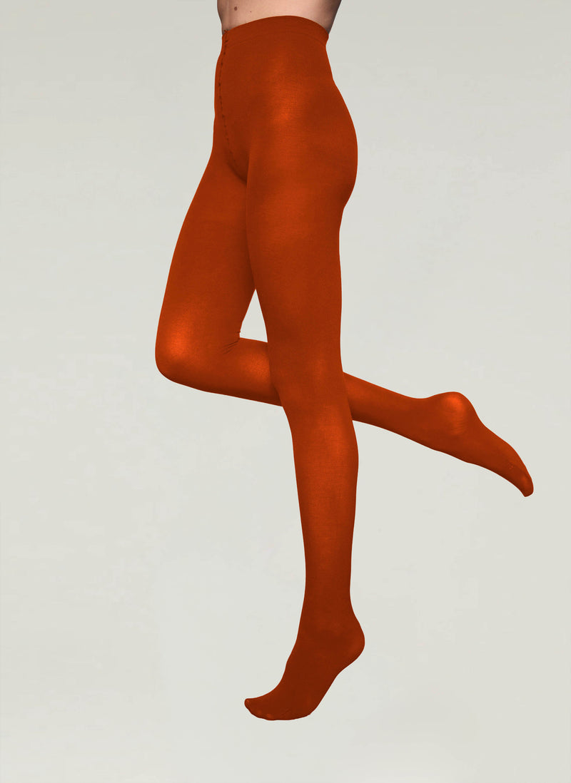 Egyptian Cotton Tights in Orange - Made in Italy