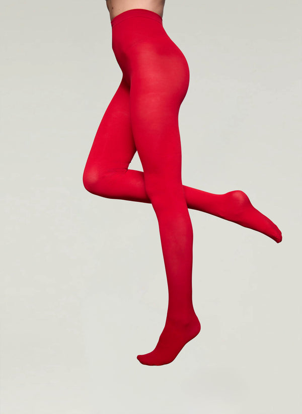 Egyptian Cotton Tights in Red - Made in Italy