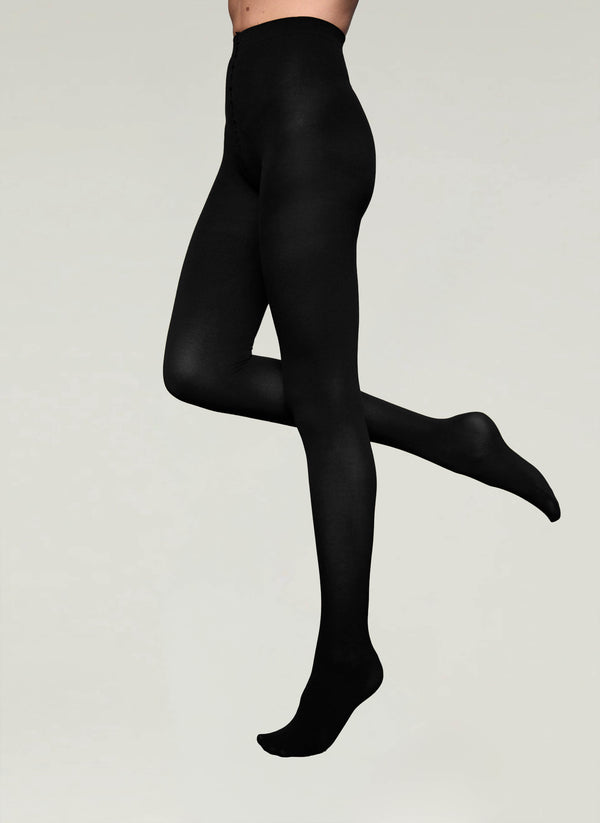 Egyptian Cotton Tights in Black - Made in Italy