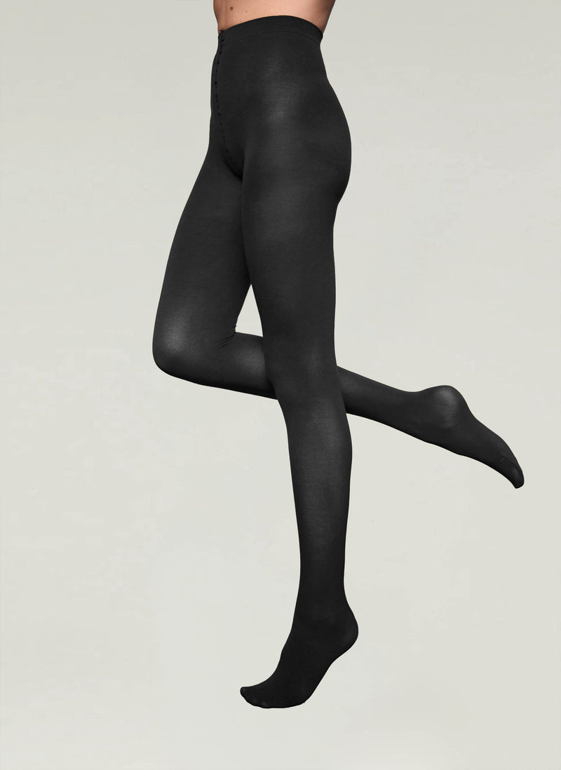 Egyptian Cotton Tights in Charcoal - Made in Italy
