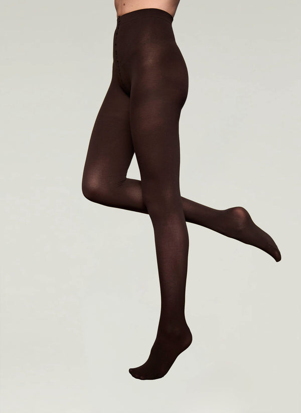 Egyptian Cotton Tights in Brown - Made in Italy
