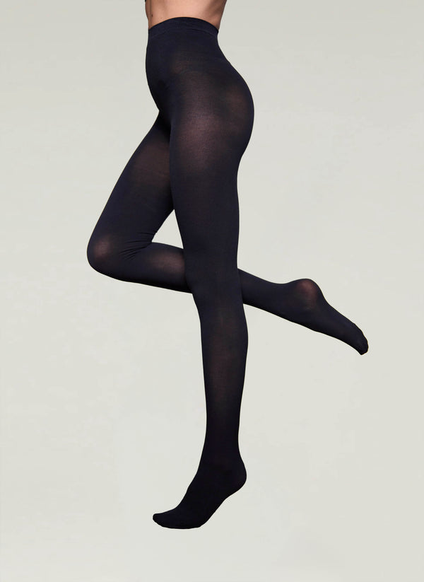 Egyptian Cotton Tights in Navy - Made in Italy
