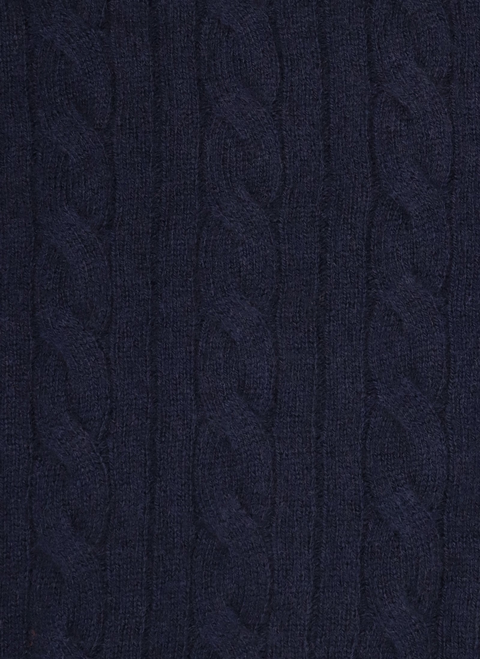 Men's Campo Piu Tennis Cable V-Neck Cashmere Sweater in Navy