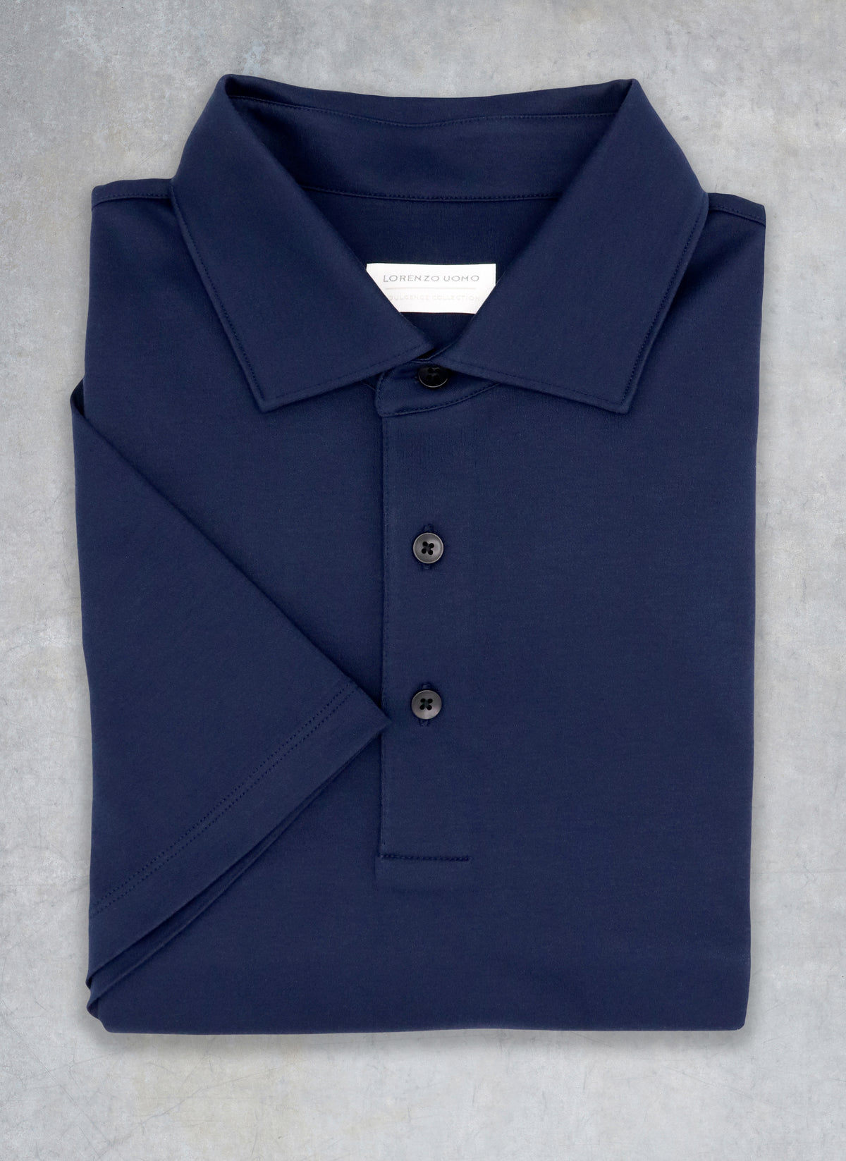 Supima® Cotton Short Sleeve Polo Shirt in Navy – Lorenzo Uomo