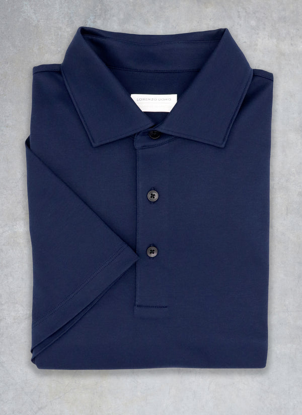 Supima® Cotton Short Sleeve Polo Shirt in Navy