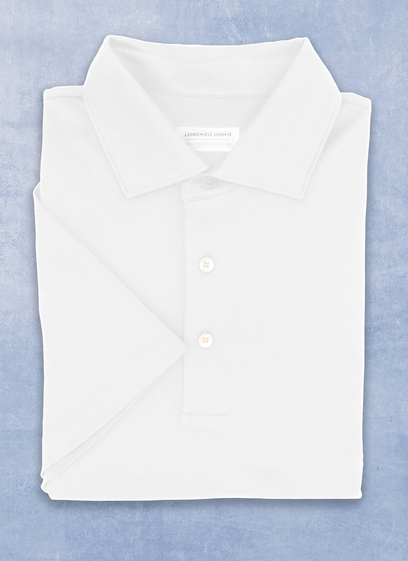 Supima® Cotton Short Sleeve Polo Shirt in White