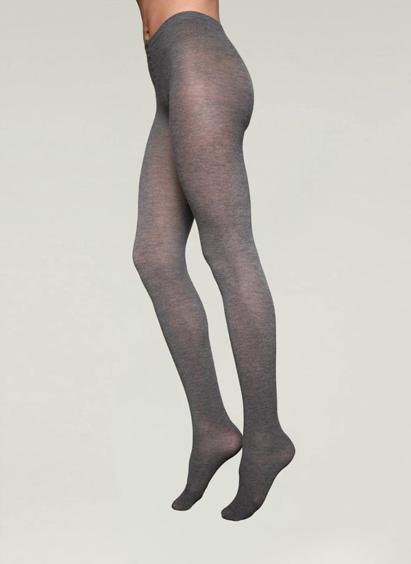 Soft Cashmere Blend Tights in Charcoal - Made in Italy
