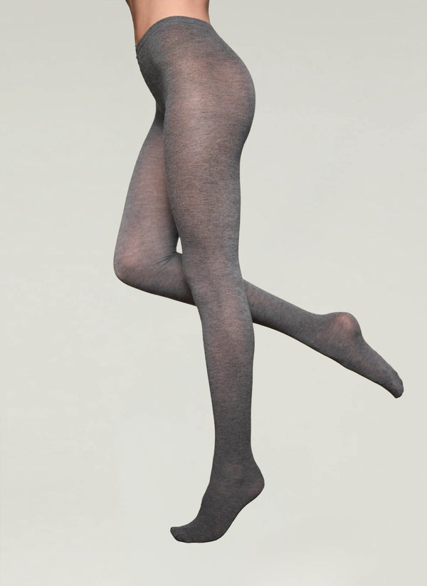 Soft Cashmere Blend Tights in Charcoal - Made in Italy