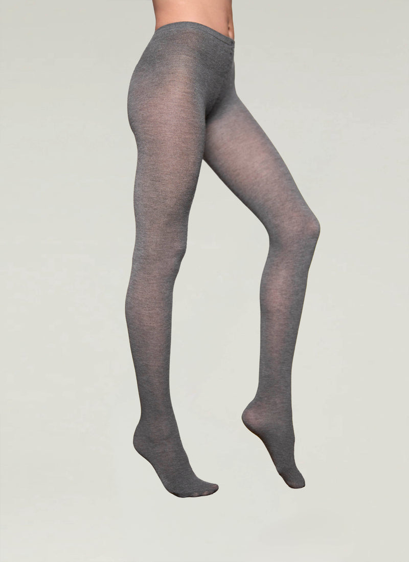 Soft Cashmere Blend Tights in Charcoal - Made in Italy