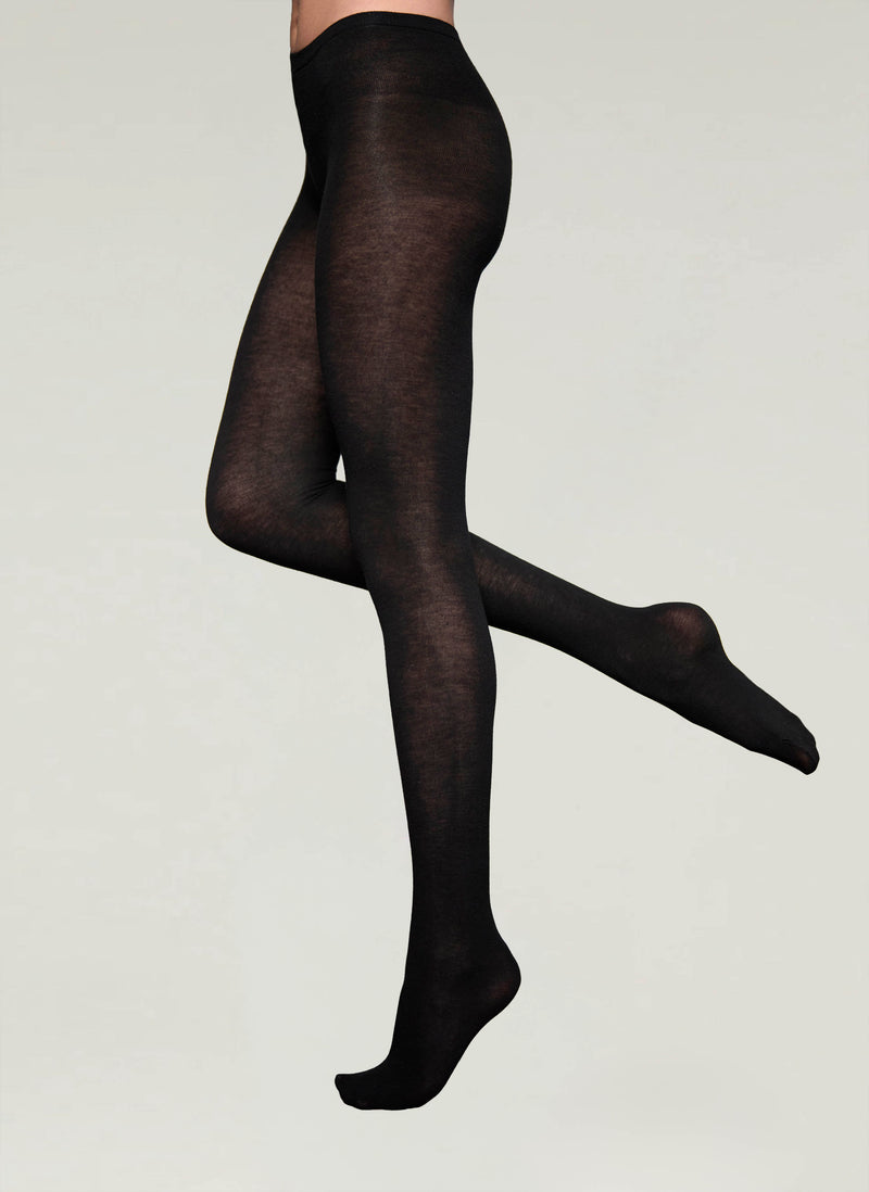 Soft Cashmere Blend Tights in Black - Made in Italy