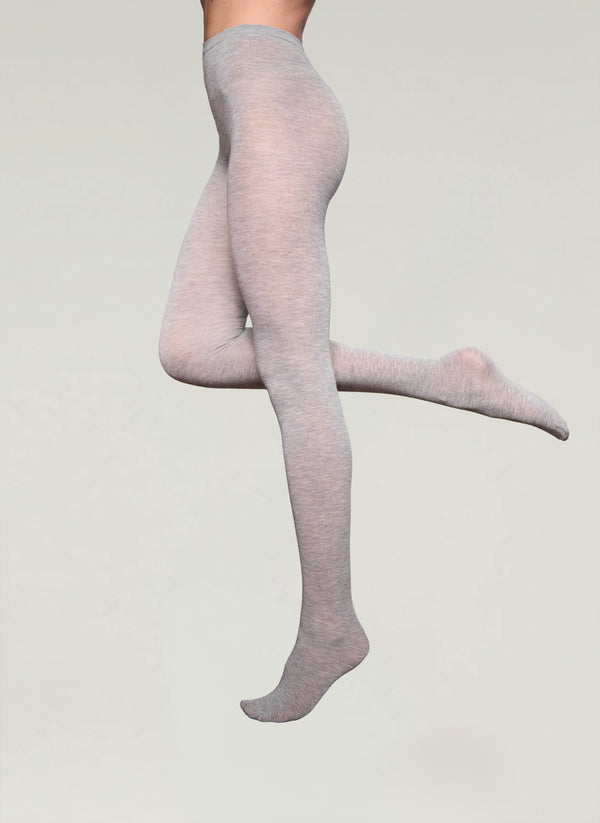 Soft Cashmere Blend Tights in Light Grey - Made in Italy