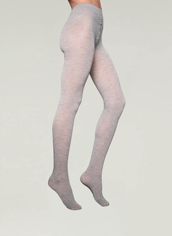 Soft Cashmere Blend Tights in Light Grey - Made in Italy