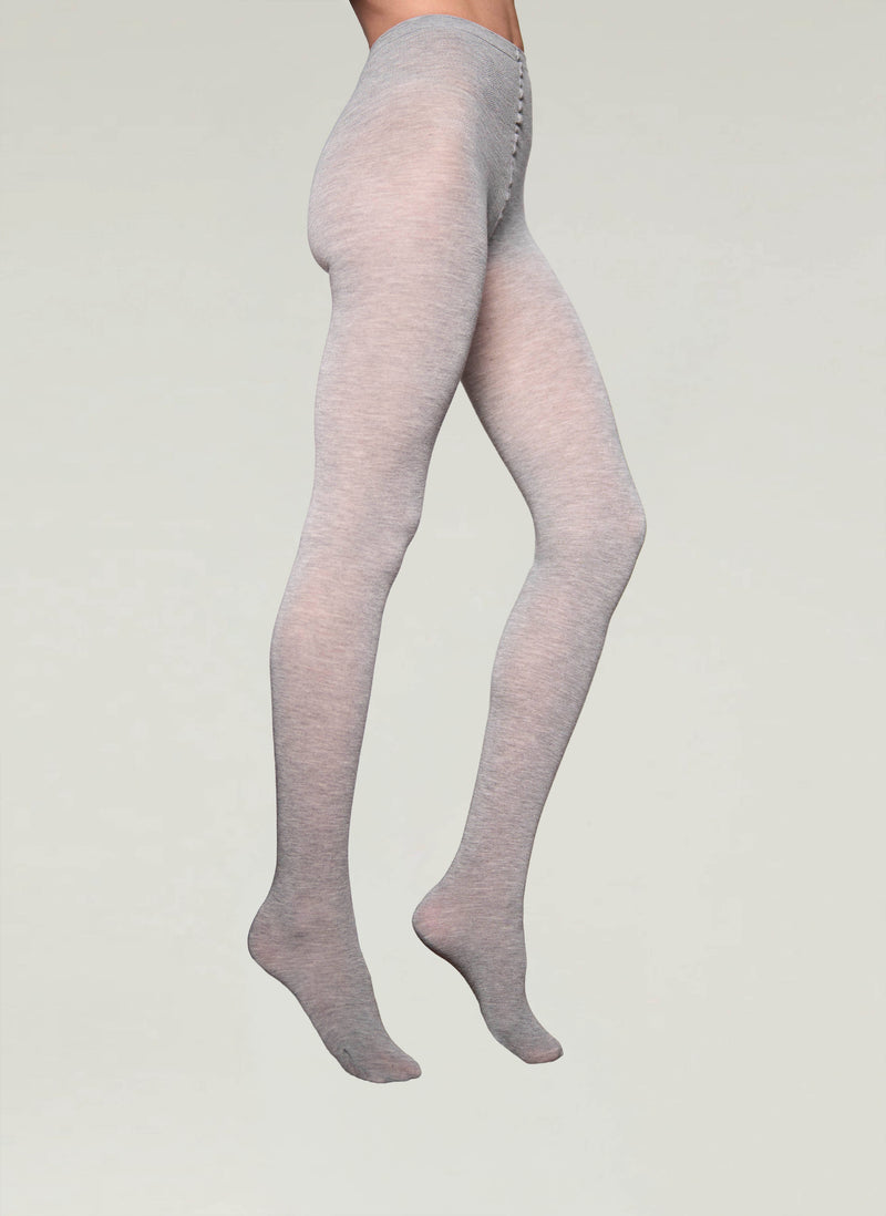 Soft Cashmere Blend Tights in Light Grey - Made in Italy
