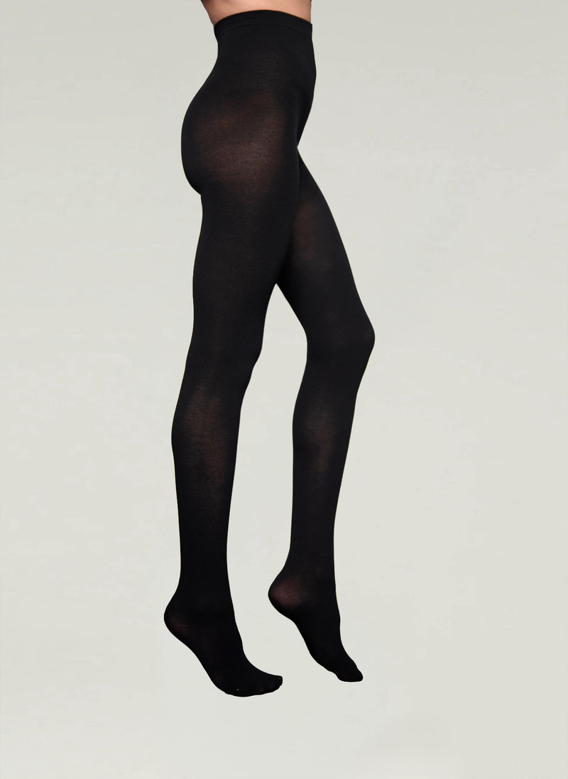 Soft Cashmere Blend Tights in Black - Made in Italy