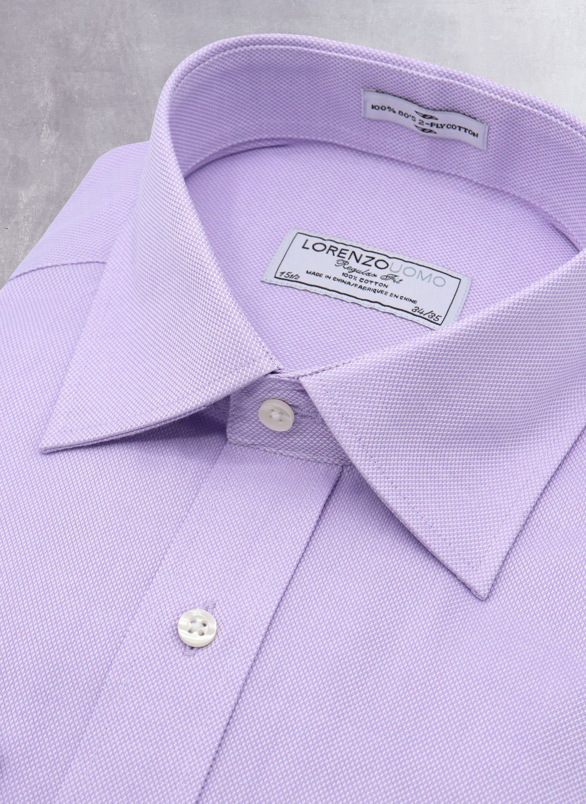 William Fullest Fit Shirt in Solid Purple Oxford 17 32/33