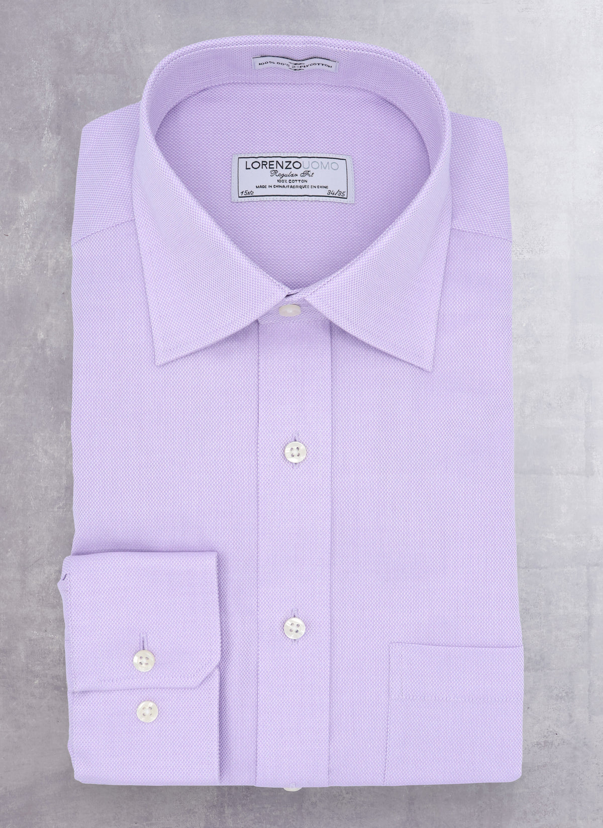 William Fullest Fit Shirt in Solid Purple Oxford 17 32/33
