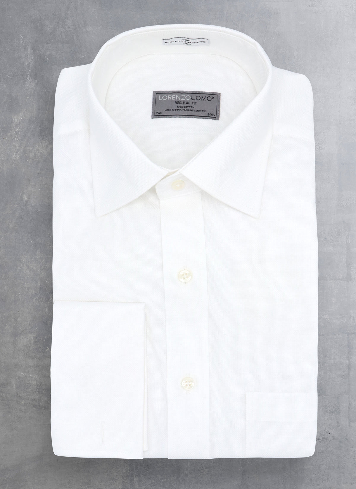 William in White Solid Oxford French Cuff Shirt 16 34/35 William in White Solid Oxford French Cuff Shirt 16 34/35