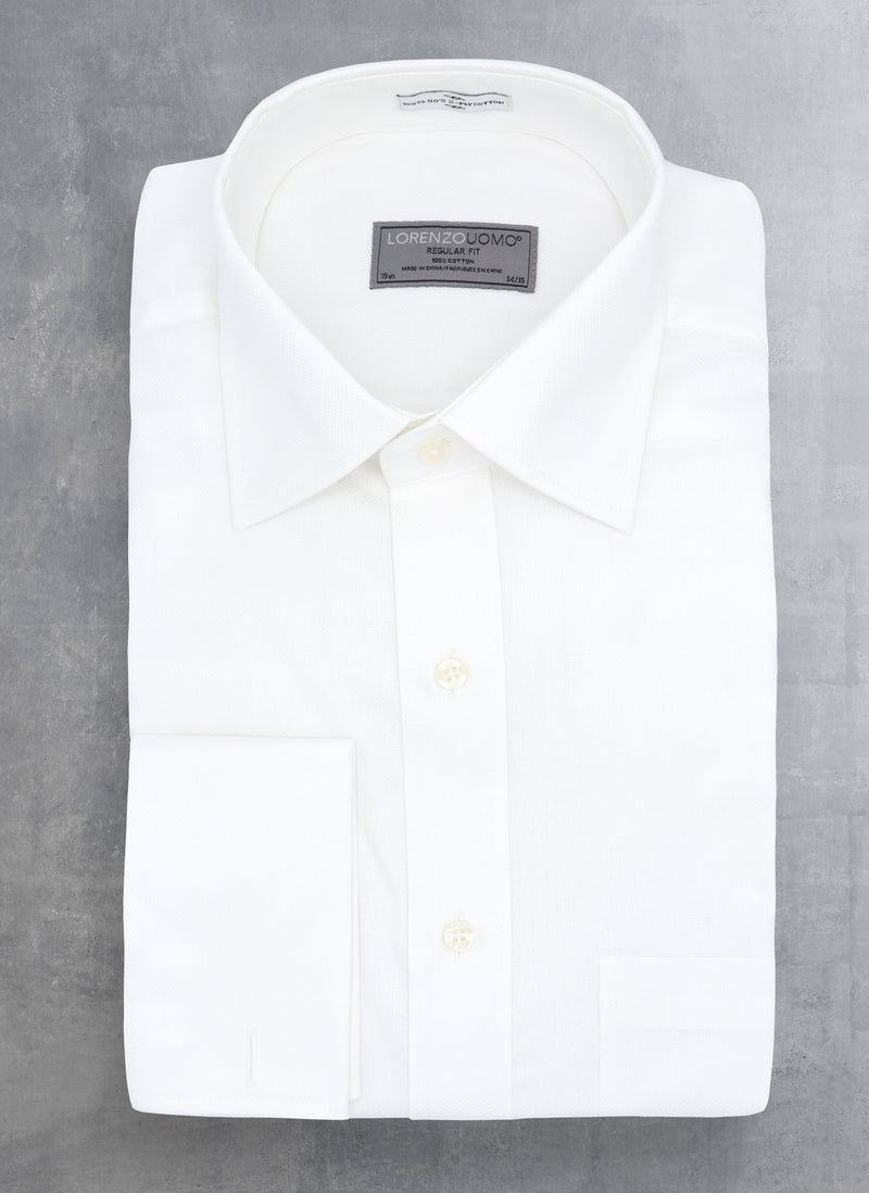 William in White Solid Oxford French Cuff Shirt – Lorenzo Uomo William in White Solid Oxford French Cuff Shirt – Lorenzo Uomo
