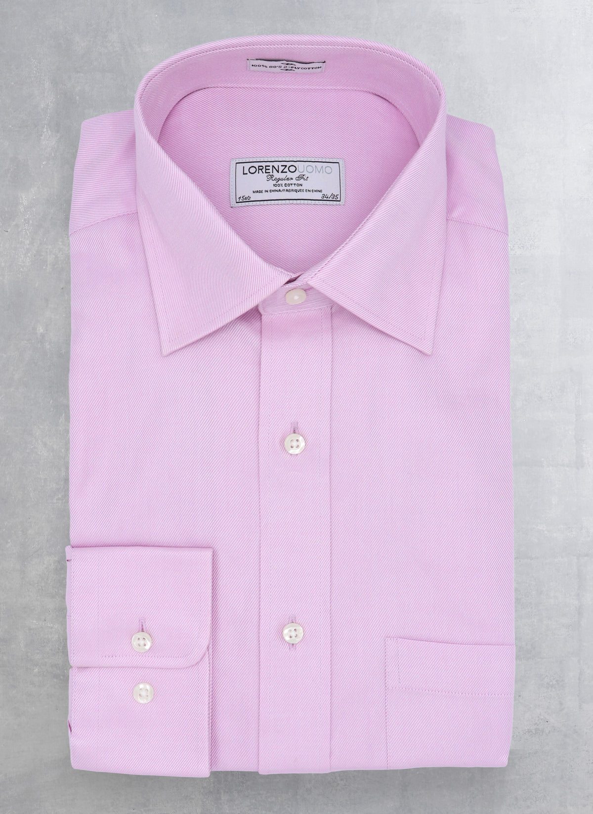 William Fullest Fit Shirt in Solid Lavender Twill  Lorenzo Uomo