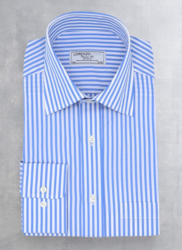 William Fullest Fit Shirt in Light Blue Stripe