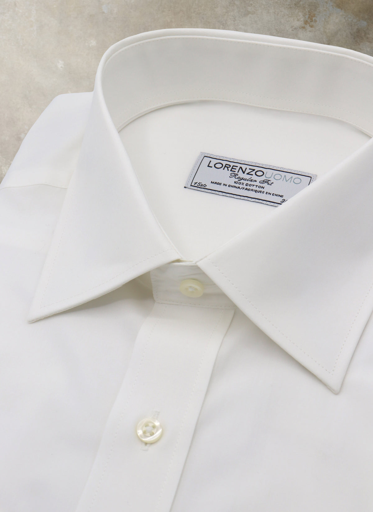 slim fit dress slacks William Fullest Fit Shirt in White End On End 16.5 32/33