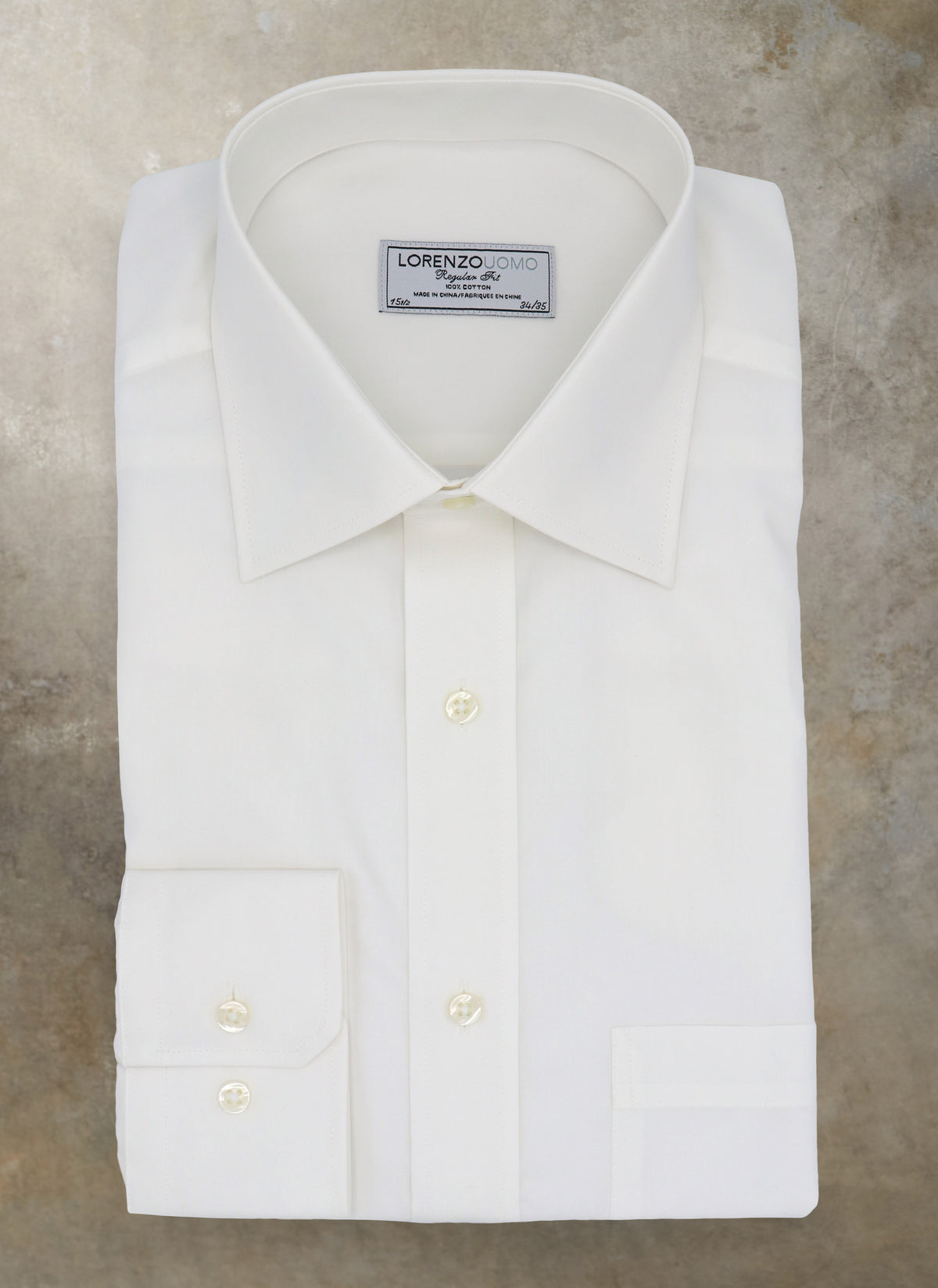 slim fit dress slacks William Fullest Fit Shirt in White End On End 16.5 32/33