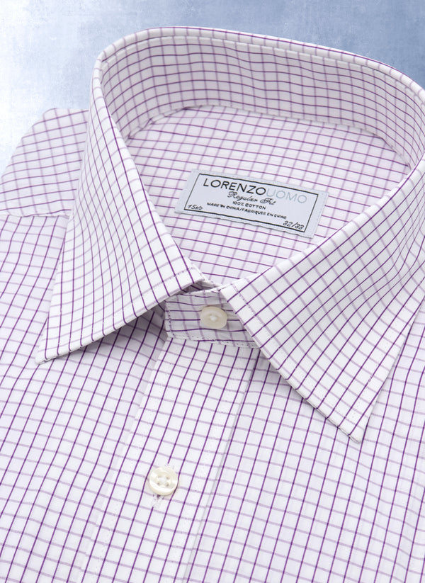 Purple and Lavender Men's Dress Shirts Tagged "check" Lorenzo Uomo Purple and Lavender Men's Dress Shirts Tagged "check" Lorenzo Uomo